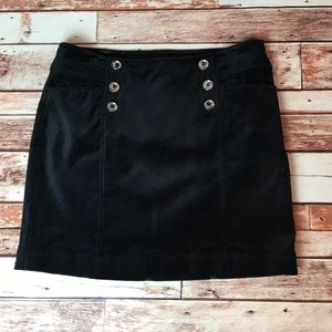 🎉{WHBM} black velvet mini skirt